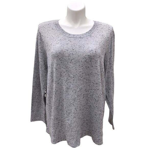 Loft women's Plus grey textured scoop neckline sweater size 24 26 - Picture 1 of 8